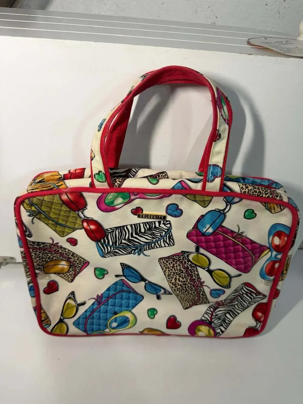 Celebrity Brand Travel Toiletry Bag with All-Over Sunglasses, Handbags Y2K